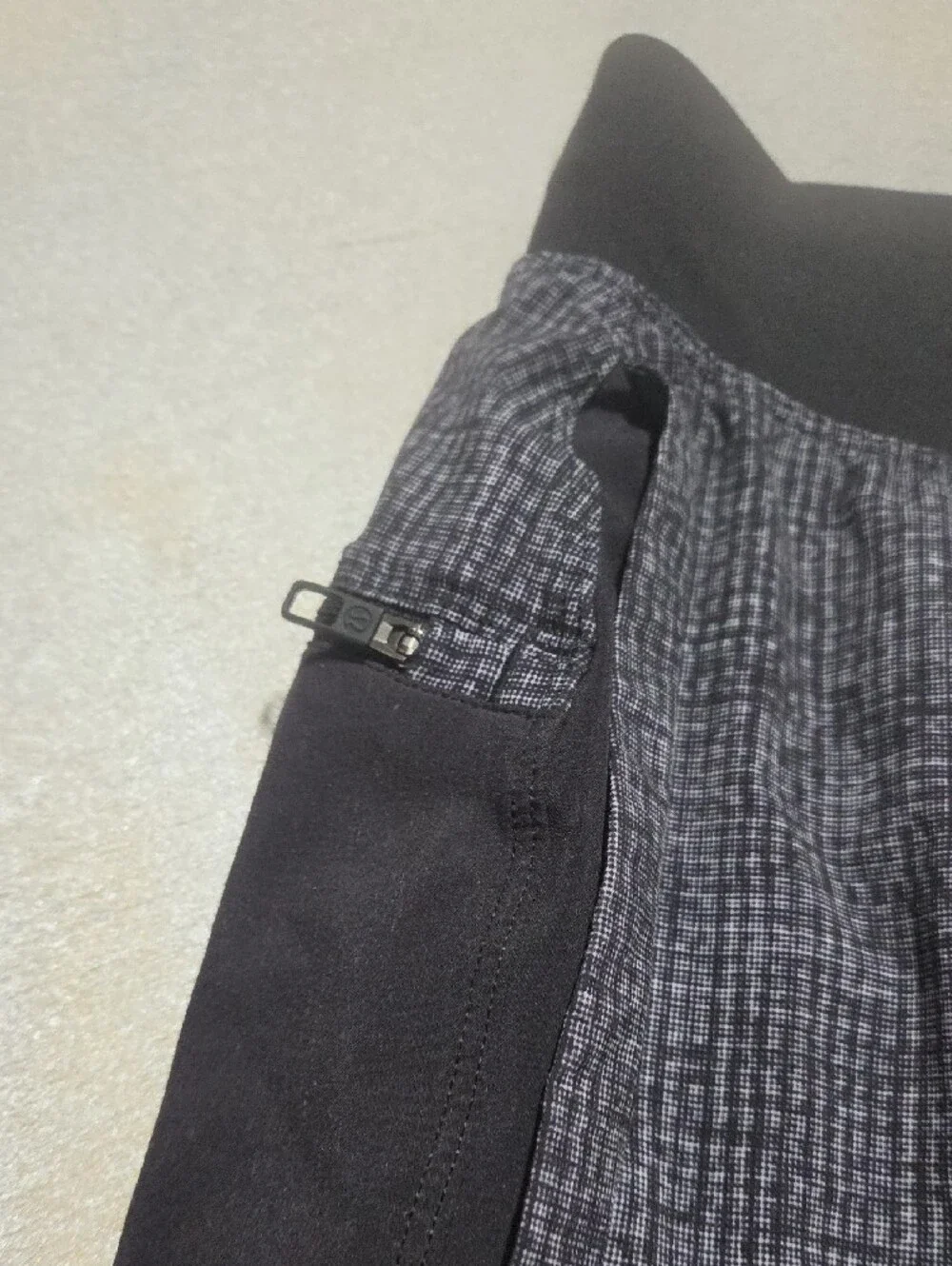 lululemon athletica Men's Heathered Charcoal and Black Athletic Shorts